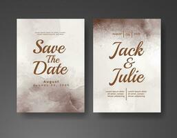 Wedding invitation with abstract watercolor background vector