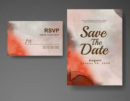 Wedding invitation with abstract watercolor background vector