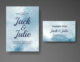 Wedding invitation with abstract watercolor background vector