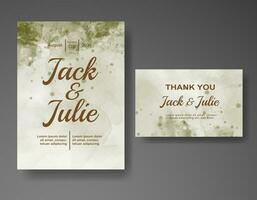 Wedding invitation with abstract watercolor background vector