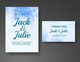 Wedding invitation with abstract watercolor background vector