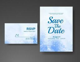 Wedding invitation with abstract watercolor background vector