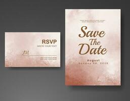 Wedding invitation with abstract watercolor background vector