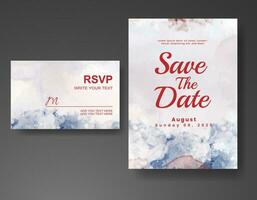 Wedding invitation with abstract watercolor background vector