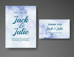 Wedding invitation with abstract watercolor background vector