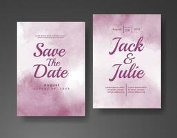 Wedding invitation with abstract watercolor background vector