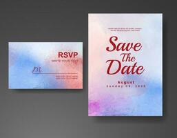 Wedding invitation with abstract watercolor background vector