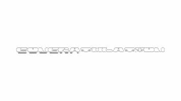 congratulazione ascii animazione ciclo continuo su bianca sfondo. ascii codice arte simboli macchina da scrivere nel e su effetto con loop movimento. video