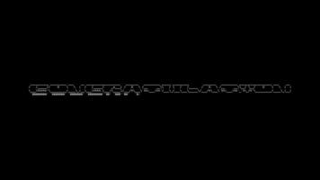 Congratulation ascii animation loop on black background. Ascii code art symbols typewriter in and out effect with looped motion. video