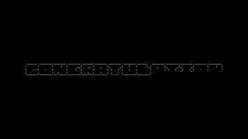 Congratulation ascii animation loop on black background. Ascii code art symbols typewriter in and out effect with looped motion. video