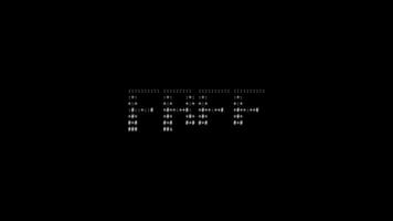 gratuit ascii animation boucle sur noir Contexte. ascii code art symboles machine à écrire dans et en dehors effet avec en boucle mouvement. video