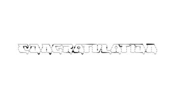 Congratulation ascii animation on white background. Ascii art code symbols with shining and glittering sparkles effect backdrop. Attractive attention promo. video