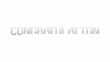 parabéns ascii animação ciclo em branco fundo. ascii código arte símbolos máquina de escrever dentro e Fora efeito com em loop movimento. video