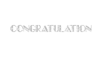 Congratulation ascii animation on white background. Ascii art code symbols with shining and glittering sparkles effect backdrop. Attractive attention promo. video