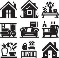 House Icon Set. Home vector illustration symbol