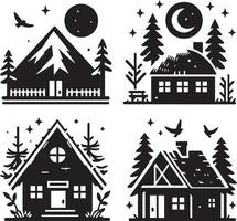 House Icon Set. Home vector illustration symbol