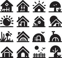 House Icon Set. Home vector illustration symbol