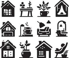 House Icon Set. Home vector illustration symbol