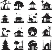 House Icon Set. Home vector illustration symbol