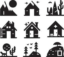 House Icon Set. Home vector illustration symbol