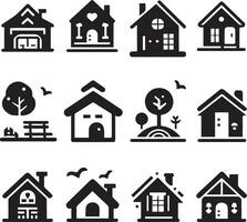 House Icon Set. Home vector illustration symbol