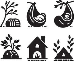 House Icon Set. Home vector illustration symbol