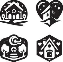 House Icon Set. Home vector illustration symbol