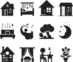 House Icon Set. Home vector illustration symbol