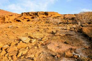 the rocky landscape of the desert photo