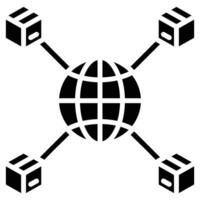 Global Supply Network Icon line vector illustration