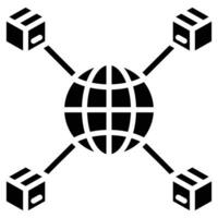 Global Supply Network Icon line vector illustration