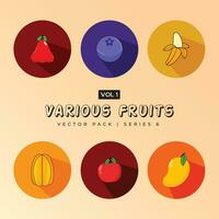 hermosa Fruta avatar vector Arte diseño - colección de frutas y bayas