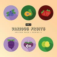 Modern minimalistic design Set of different fruits and berries vector