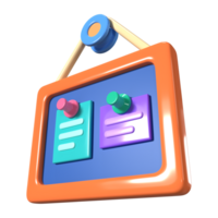 tablón de anuncios icono de ilustración 3d png