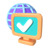 Connected 3D Illustration Icon png