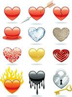 Heart Icons Set vector