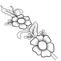 line art flower drawing, line art flower vector, line art flower design vector