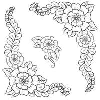 line art flower drawing, line art flower vector, line art flower design vector