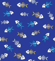 Vector fish pattern illustration. Art with stylized fish in simple lines. Design for wallpapers, backgrounds, fabrics, etc.