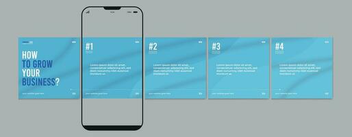 Set Of Carousel Post Template, Editable carousel post, social media carousel post for business vector