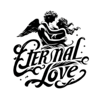 ai generato eterno amore, calligrafia scritte, fede logo design png