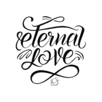 AI generated Eternal Love, calligraphy lettering, faith logo design png