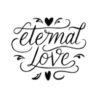 AI generated Eternal Love, calligraphy lettering, faith logo design png