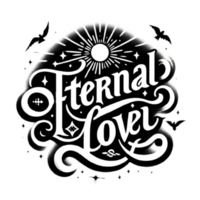 AI generated Eternal Love, calligraphy lettering, faith logo design png