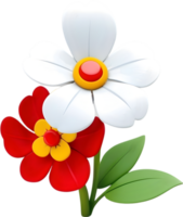 ai generiert 3d Blumen- Modell, Blume 3d auf ein transparent Hintergrund png