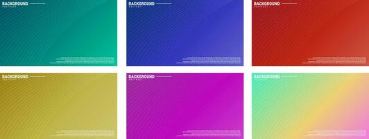 Set minimal geometric abstract background. Elements with fluid gradients and curved lines. Dynamic shape composition. Eps10 vector