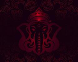 un detallado simétrico diseño de el elefante Dios vector
