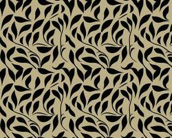 Black and Beige Leaf Patterned Background vector