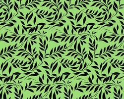 Elegant Pattern with Stylized Leaves on a Green Background vector
