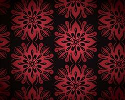 Black and Red Floral on the Dark Wallpaper vector
